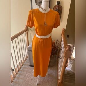Wayf Bright Orange 2piece Skirt Set-EUC